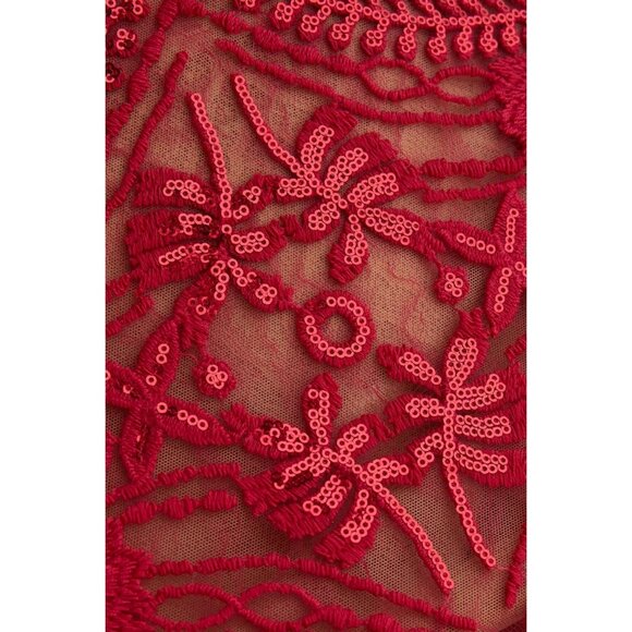 NWT $1200 Elisabetta Franchi Red Carpet Lace Dress Red Size 4 - Picture 4 of 7